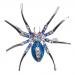 Dazzling Spider Clip Pin Brooch w/Rhinestone - Blue