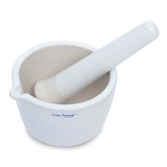 Cole-Parmer Mortar and Pestle Set, Porcelain, 400 mL