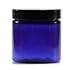Cobalt Blue 4 Ounce PET Plastic Jars with Black Lids, and 1 Mini Jar, 6 Pack