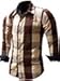 Neleus Men's Long Sleeve Button Down Plaid Shirts,112,Coffee,L,EUR XL