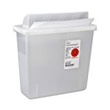 PT# 851301 Container Sharps In-Room Transparent Always-Open Lid Red 5qt Ea by, Kendall Company