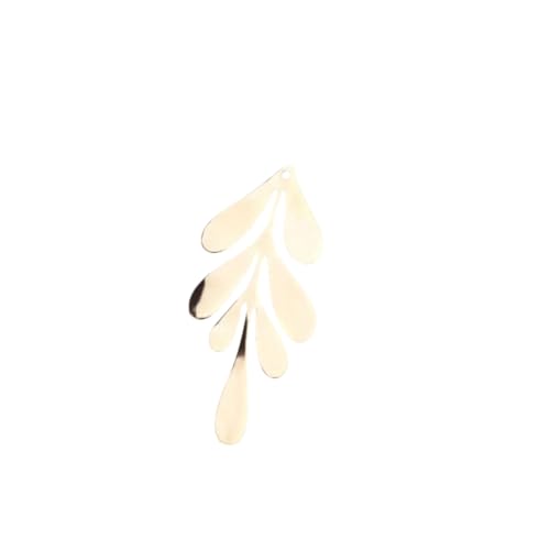 JAIPANWIAN 12X19Mm 24K Gold Color Plated Brass Leaf Leaves For Diy Jewelry Accessories