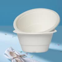 ECOWARE Biodegradable Biomass, Compostable, Eco Friendly, Bagasse Disposable Solid Round Bowl/Dona (340 ml, 11.4 oz) (50)