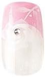 Party Nails Pre-glued 2x Sets of 12 Nails Each Pack Total of 24 Nails in Color Light Pink and White Diamond #88006 + A-viva Eco Nail File