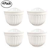 4 Pack Wall Hanging Planter Pots Vertical Garden Living Wall Mount Window Hang Box Plastic Container Indoor Outdoor for Plants Flowers Kitchen Herbs Holder with Drainage Water Reservoir Decor White
