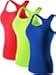 Neleus Women's 3 Pack Compression Athletic Tank Top for Yoga Running,Green,Blue,Red,XL,EUR Tag 2XL