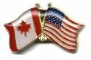USA / CANADA COUNTRY FLAG SMALL FRIENDSHIP LAPEL PIN BADGE UNITED STATES OF AMERICA ... NEW