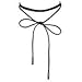 ZYG Punk Gothic Velvet PU Leather Stretch Tassel Super Cute Long Black Choker Necklace.