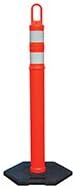 48" Delineator cones (Orange) with 12lb bases. Set of 8 cones / 8 bases.