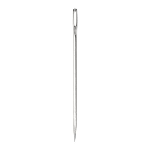 HARFINGTON 3 Inch Upholstery Needles Large Eye Stitching Needles Stainless Steel Straight Hand Sewing Needles for Home Hand Sewing Leather Tapestry Embroidery Tufting Webbing Carpet