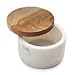 Sur La Table Marble Salt Keeper with Acacia Wood Lid