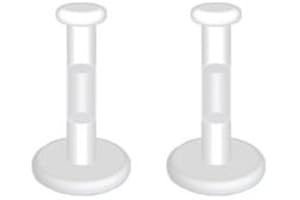 Pair (2) - Clear Push Top Piercing Retainers 14g-16g-Clear 3mm Flat Top Bioflex Retainer for Lips-Ears-Nose (Choose Length, G