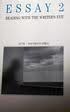 Essay 2 : Reading with the Writer's Eye, Guth, Hans P. and Shea, Renee H., 0534078729