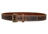Daltech Force - Distressed Steel Core American Bison Leather Gun Belt - 14/15 oz - CCW - Brown - 1.5 inch Wide - 1030DW-45