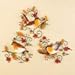 Collections Etc Robins and Fall Leaves Metal Wall Art Set, Indoor Décor, 3 Pc