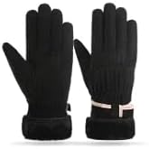 Mealah Winter-Windproof-Warm-Gloves for Women - Snow Ski Fleece-Lined Gloves Fur Cuff for Cold Weather