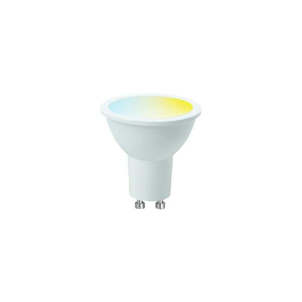 MAXIM LED GU10 Spotlight Cap (Colour Changing Temperature) - 5.5watt (50watt) 345 Lumens - PA - Pearl - Dimmable via App - Smart WiFi - 50MLGU10CCT1PKB