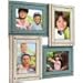 Excello Global Products Collage Picture Frames from Rustic Distressed Wood: Holds Four 4x6 Photos: Ready to Hang. Shabby Chic, Driftwood, Barnwood, Farmhouse, Reclaimed Wood Picture Frame Collage (White & Turquoise)
