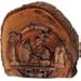 Holy Land Market Vintage Nativity Scene Olive Wood Bark Ornament - Table Standing or Hanging - Antique Style - 3D (3.5 Inches)