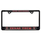 Black Metal License Plate Frame - Second Generation - Mascot Version (Texas Tech)