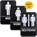 Excello Global Products Plastic Restroom Sign: Easy to Mount with Braille (ADA Compliant), Great for Business & Restaurants - 6