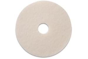Americo White Super Polish Floor Pad, 20" Diameter, 3.25" Center Hole, 5 Pads/Case, Machine Floor Pads for Polishing Dry Floors, Made of 100% Recycled Content, USA Made