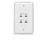 4-Terminal In-Wall Stereo Speaker Wall Plate