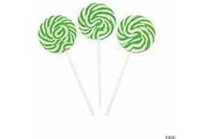 RBBZ PARTY Green Swirl Lollipops - 24 Suckers Individually Wrapped - 2 Inch Pops - Great for Boys Birthday Party Favor Candy - Baby Shower - Wedding - Graduation - Candy Buffet - Goodies for Kids and Adults