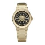 Versace Medusa Infinite Collection Luxury Womens Watch Timepieces with a Gold Bracelet Featuring a IP Yellow Gold Case and a Black Dial