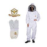 Buzz Beekeeping Supplies Professional Beekeeping Suit and Goatskin Gloves (1 Pair) 2XL - Self-Supporting Fencing Veil and Metal Zippers for Bee Keepers Easily Take On and Off (2X-Large)