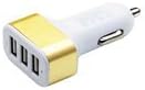 DMK Tech CA-54 3.1 Amp 3-Port USB Car Charger with Smart Sharing Technology for Apple iPhone and Tablet Devices - Gold