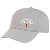 Michelob Ultra Athletic Hat, Gray, Embroidered Logo Baseball Cap