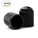 LanMa Valve Stem Caps Black Plastic Car Dustproof Caps Tire Wheel Stem Air Valve Cap (20Pcs)