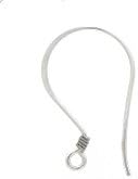 Ear Wire With Flat Hook Sterling Silver with Antique Finish 5 Pair