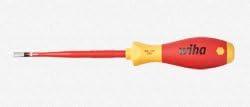 Wiha Tools 32058 Insulated Slim Line Slotted Screwdriver With Cushion Grip - 6.5 x 150 mm.