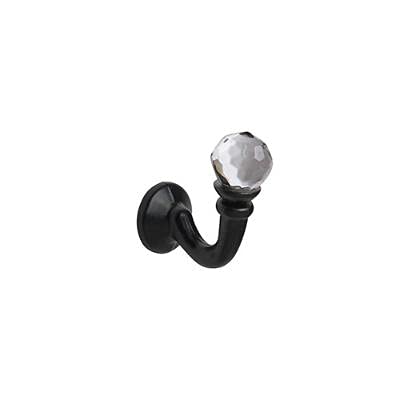 Pair Of Metal Tieback Hooks For Curtains (Black (Crystal))