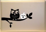 Macbook - Cute owl sitting on branch with apple face Macbook Symbol Keypad Iphone Apple Ipad Decal Skin Sticker Laptop