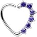 Body Candy 16 Gauge Purple Heart Left Closure Daith Cartilage Tragus Earring