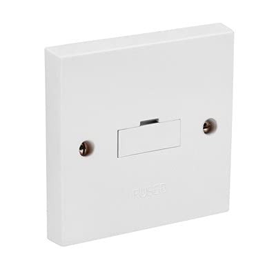 Fused Spur Side Flex 13Amps White Electrical Connection Unit - Optional Neon Indicator, Single 25/35/45mm Pattress Back Box Surface Mounted 1 Gang (Fused Spur ONLY)