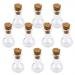 10Pcs Mini Glass Cork Bottle Flat Bulb Jars Vials Wish Bottle Love Note