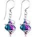 Body Candy Spiral Dichroic Glass Dangle Earrings Created with Swarovski Crystals