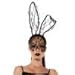 Starline Women's Lace Bunny Mask Headband Accessory, Black, One Size