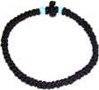 Agios Oros 33 Knot Black Wool Thin Komboskini with Cross Rosary Prayer Rope (Greece)