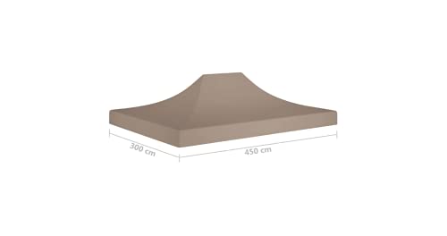 Partyzelt-Dach 4,5x3 m Taupe 270 g/m² Gartenbauten Pavillon-Rahmen Dächer für Pavillions stabil – Bild 3