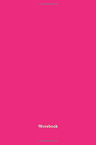Notebook: Unlined Journal - 6 x 9 in unruled notebook - 100 blank plain pages - Pink cover design