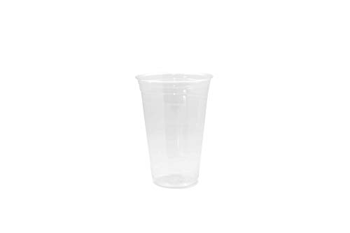 [200 COUNT] 20oz Clear Plastic Disposable Cups - Premium 20 oz (ounces) Crystal Clear PET Cup (No Lids) for Cold Drinks Iced Coffee Tea Juices Smoothies Slush Soda Cocktails Beer Sundae Kids Safe