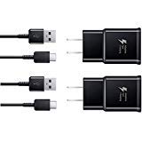 2 Pack Samsung Black OEM Adaptive Fast Rapid Wall Charger and Type-C USB Cable for Samsung Galaxy S8 Active