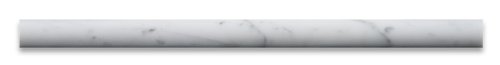 Carrrara White 3/4" X 12" Marble Polished Bullnose Pencil Liner Trim
