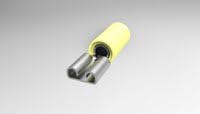 TE Connectivity 640907-1 Receptacle; 12-10 AWG; 0.250 x 0.032; 0.250 in. (Max.); Brass; Tin; Yellow