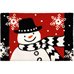 Jellybean Snowman with Scarf Indoor Outdoor Accent Rug